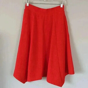 Anthropologie Maeve Red Midi Swing Skirt